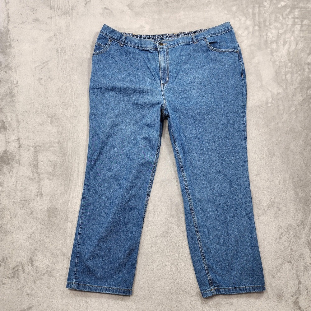 Woman Within Jeans Womens 26W PETITE Blue High Rise Relaxed Straight Leg‎ Denim